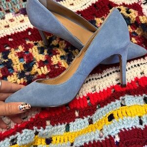 Banana Republic Powder Blue Suede Pointed-Toe Pumps